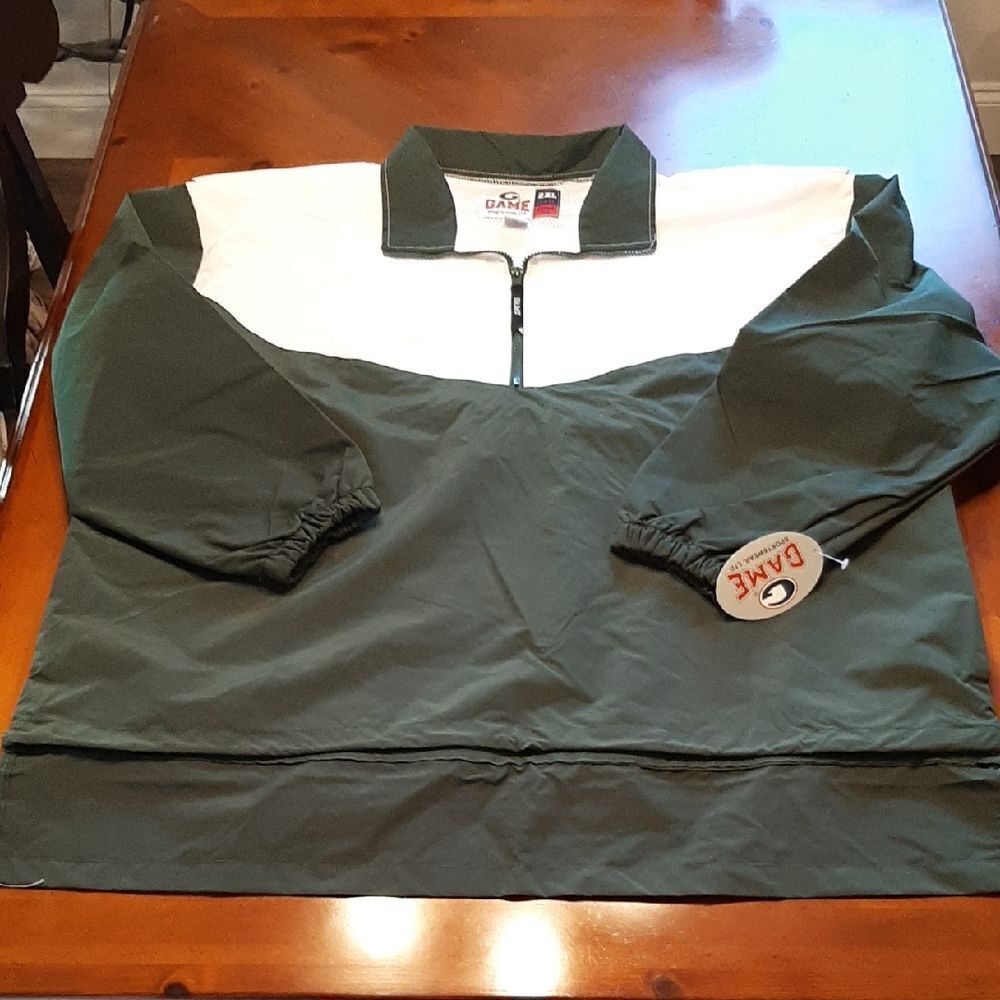 Game Green and White Pullover Shirt Jacket